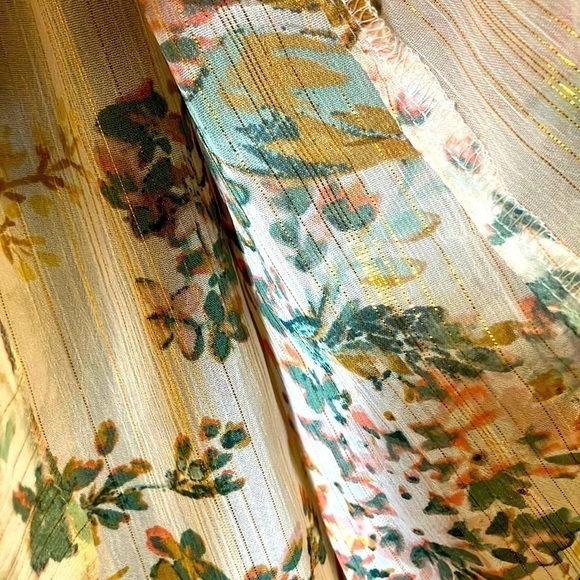 LC Lauren Conrad Pleat Neck Fit & Flare Tropical Vacation Dress Small - Picture 10 of 11